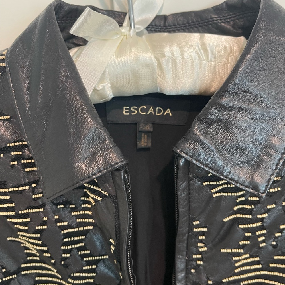 ESCADA | Rare Find! | Stunning Lambs leather Beaded Jacket - Size 36 - Picture 6 of 7